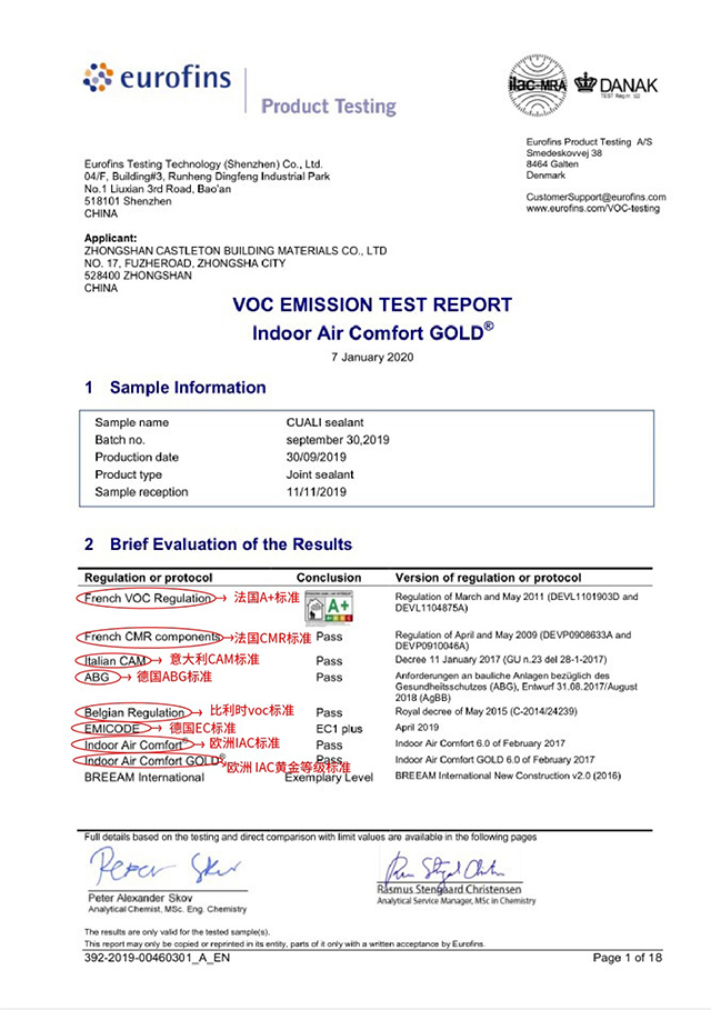 检测报告 检测报告
